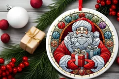 Round Christmas Ornament Sublimation|Clipart Product Image 1