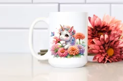 Baby Unicorn Zinnia Clipart Product Image 2