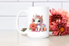 Baby Unicorn Zinnia Clipart Product Image 2