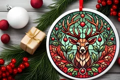 Round Christmas Ornament Sublimation|Clipart Product Image 2