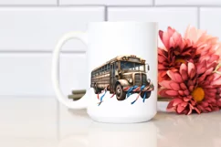 Vintage Dirty Bus Ribbons Usa Clipart Product Image 2