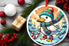 Round Christmas Ornament Sublimation|Clipart Product Image 2