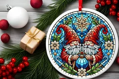 Round Christmas Ornament Sublimation|Clipart Product Image 1