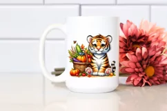 Colorful Baby Tiger with Autumn Vegetables | Sublimation | Product Image 2
