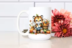 Colorful Baby Tiger with Autumn Vegetables | Sublimation | Product Image 2