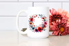 Colorful Red Flowers Watercolor Wreath | Sublimation | Product Image 2