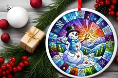 Round Christmas Ornament Sublimation|Clipart Product Image 1