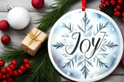 Round Christmas Ornament Sublimation|Clipart Product Image 2