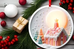 Pastel Molten Candy Christmas Scene PNG Product Image 2