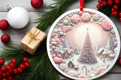 Pastel Molten Candy Christmas Scene PNG Product Image 2