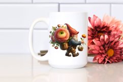 Small Gnome with Ranunculus Bouquet | White Background Product Image 2