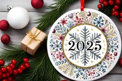 Round Christmas Ornament Sublimation|Clipart Product Image 2