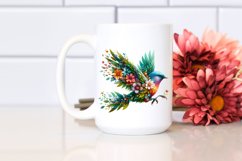 Abstract Vibrant Watercolor Bird with Flowers JPEG Product Image 2