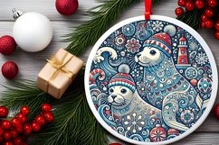 Round Christmas Ornament Sublimation|Clipart Product Image 2