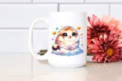 Colorful Baby Lemming with Stars and Clouds | Clipart Product Image 2
