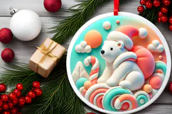 Round Christmass Ornament PNG Product Image 2