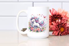 Colorful Baby Unicorn Tumbling with Spring Petals | Product Image 2
