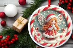 Round Christmas Ornament Sublimation|Clipart Product Image 2