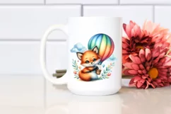 Watercolor Baby Fox | Sublimation | Clipart Product Image 2