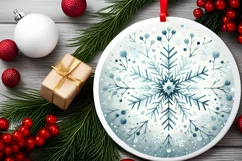 Round Christmas Ornament Sublimation|Clipart Product Image 2