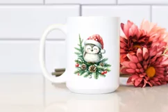 Baby Owl by Christmas Tree PNG Product Image 2