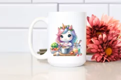 Cute Baby Unicorn Cooking | Clipart Product Image 2