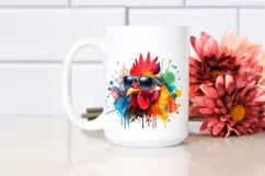 Quirky Colorful Chicken Sunglasses Painting Product Image 2