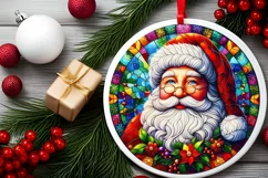 Round Christmas Ornament Sublimation|Clipart Product Image 1