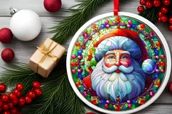 Round Christmas Ornament Sublimation|Clipart Product Image 1