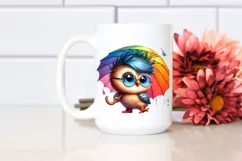 Cute Baby Owl Playing PNG Product Image 2