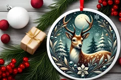 Round Christmas Ornament Sublimation|Clipart Product Image 1