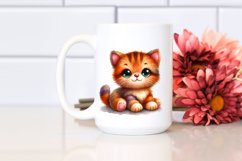 Watercolor Plush Cat | Sublimation | Clipart Product Image 2
