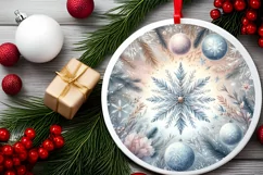 Round Christmas Ornament Sublimation|Clipart Product Image 2