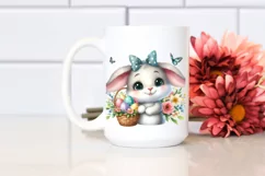 Easter Bunny Egg Flower, Clipart |T-shirt, Mug PNG Product Image 3