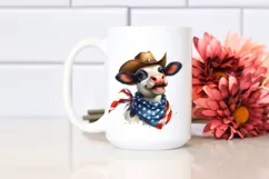 Enthusiastic Cow Portrait with Bandana and Cowboy Hat | Product Image 2