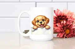 Enthusiastic Baby Golden Retriever Clipart Product Image 2