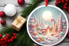 Pastel Molten Candy Christmas Scene PNG Product Image 2