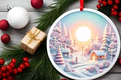 Pastel Molten Candy Christmas Scene PNG Product Image 2