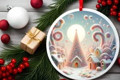 Pastel Molten Candy Christmas Scene PNG Product Image 2