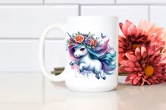 Cute Baby Unicorn Jumping PNG Product Image 2