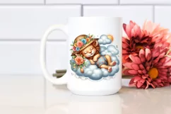 Cute Baby Lion on Cloud | Sublimation | Clipart Product Image 2