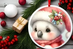 Vintage Parrot with Santa Hat Sublimation PNG Product Image 2