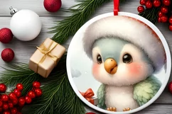 Vintage Parrot with Santa Hat Sublimation PNG Product Image 2