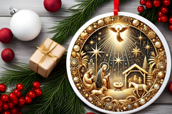 Round Christmass Ornament PNG Product Image 2