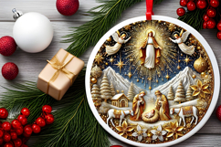 Round Christmass Ornament PNG Product Image 2