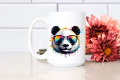 Quirky Colorful Panda Sunglasses Painting Product Image 2