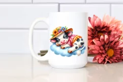 Cute Baby Cow on Cloud | Sublimation | Clipart Product Image 2