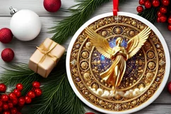 Round Christmas Ornament Sublimation|Clipart Product Image 2