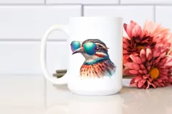 Vibrant Watercolor Tinamou Sunglasses Product Image 2