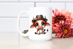 Expressive Baby Cow Confused Watercolor | Sublimation | Product Image 2